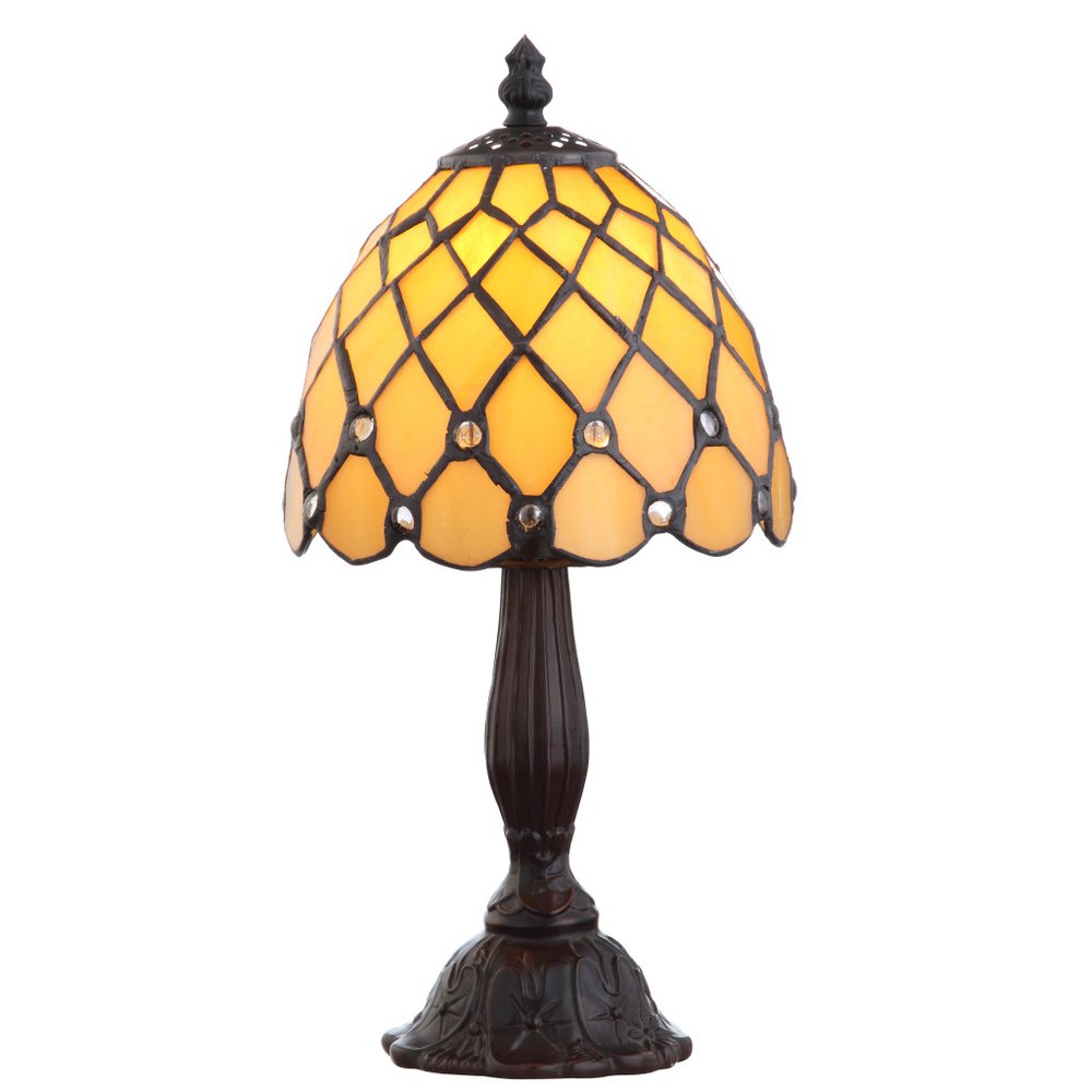 13" Bronze Novelty Tiffany Lamp LED With Bell Shade