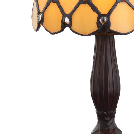 13" Bronze Novelty Tiffany Lamp With Bell Shade HomeRoots