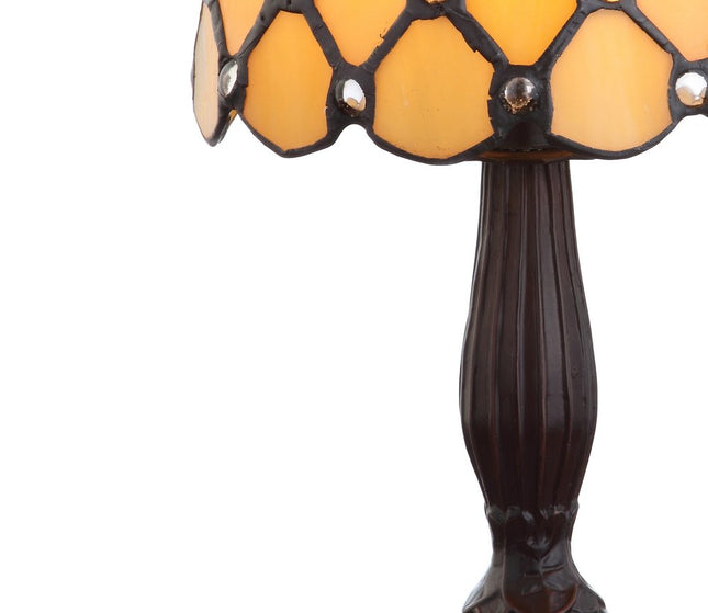 13" Bronze Novelty Tiffany Lamp With Bell Shade HomeRoots