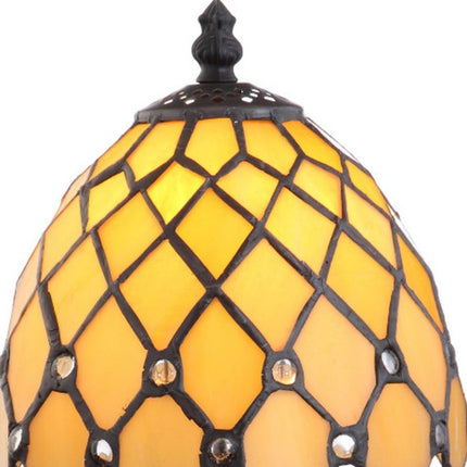 13" Bronze Novelty Tiffany Lamp With Bell Shade HomeRoots