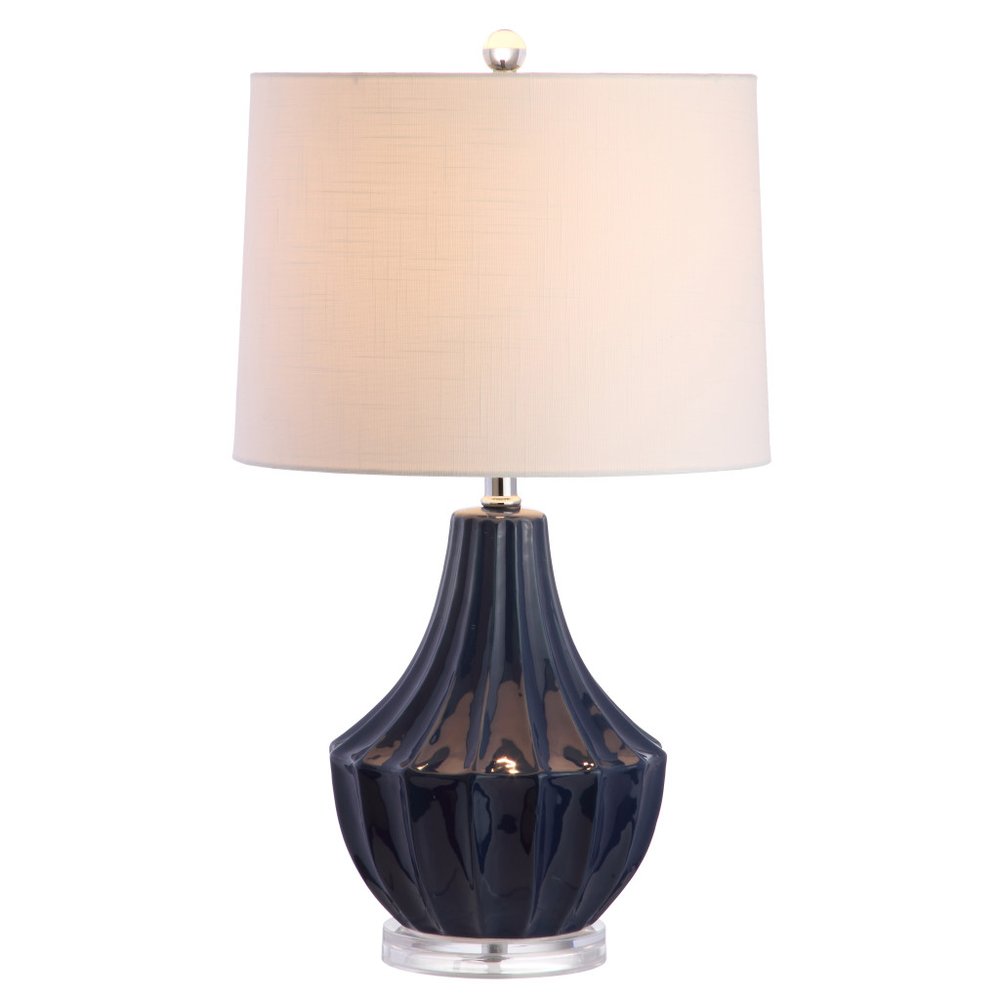 25" Clear Novelty Table Lamp LED With Drum Shade