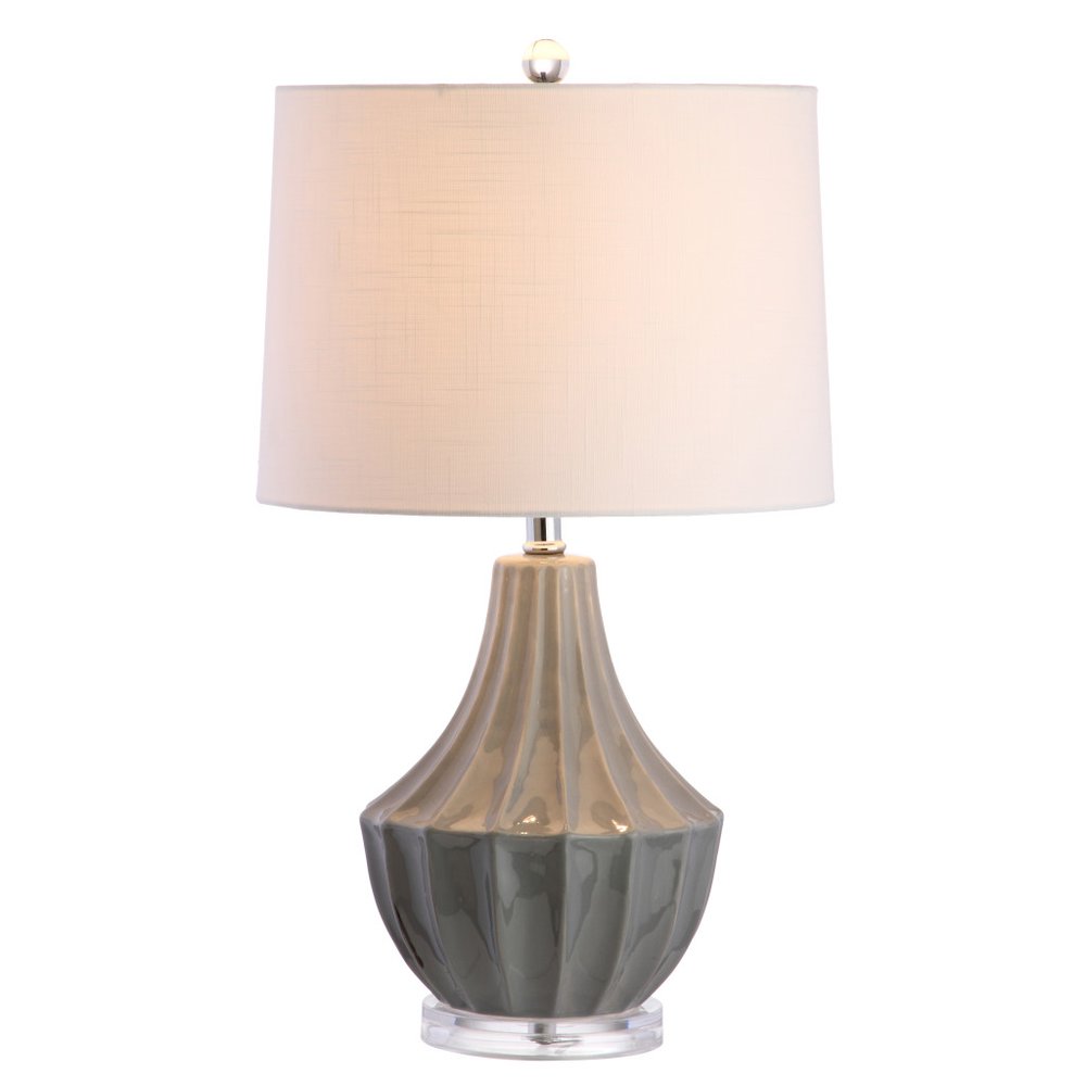 25" Clear Novelty Table Lamp LED With Drum Shade