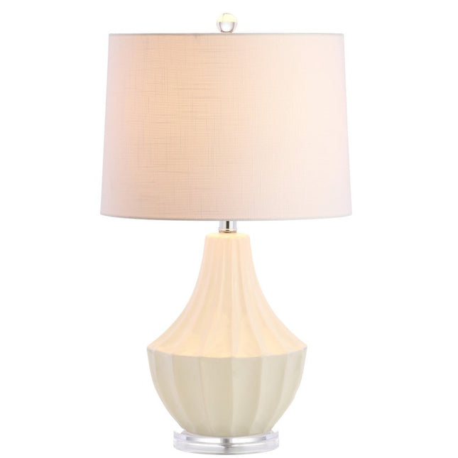 25" Clear Novelty Table Lamp With Drum Shade HomeRoots