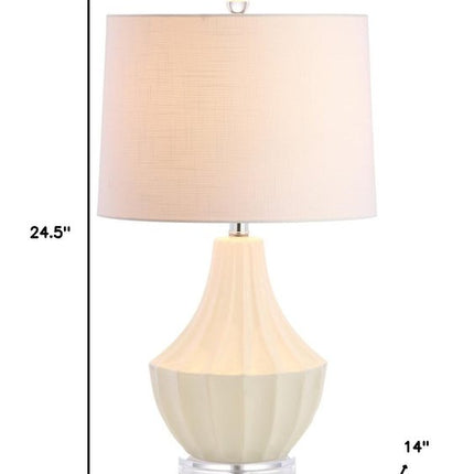 25" Clear Novelty Table Lamp With Drum Shade HomeRoots