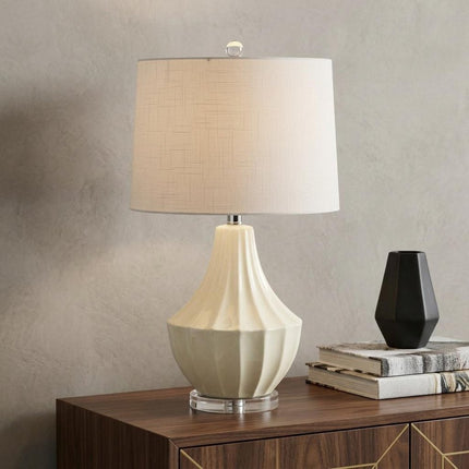 25" Clear Novelty Table Lamp With Drum Shade