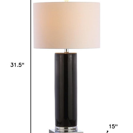 32" Silver Table Lamp With Drum Shade HomeRoots