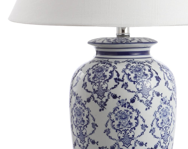 26" White Novelty Table Lamp With Globe Shade