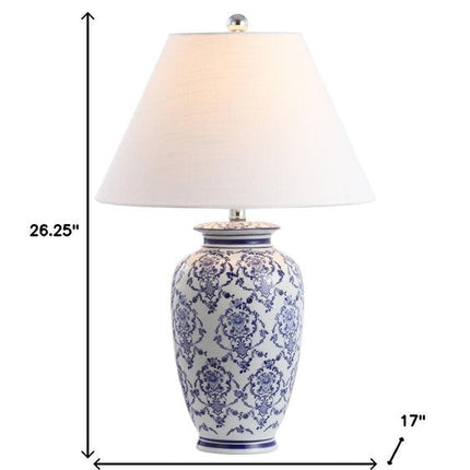 26" White Novelty Table Lamp With Globe Shade HomeRoots