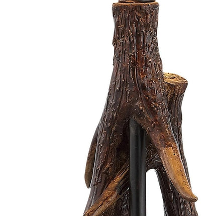26" Dark Brown Antlers Table Lamp With Empire Shade HomeRoots