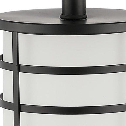 27" Black USB Table Lamp With Drum Shade HomeRoots