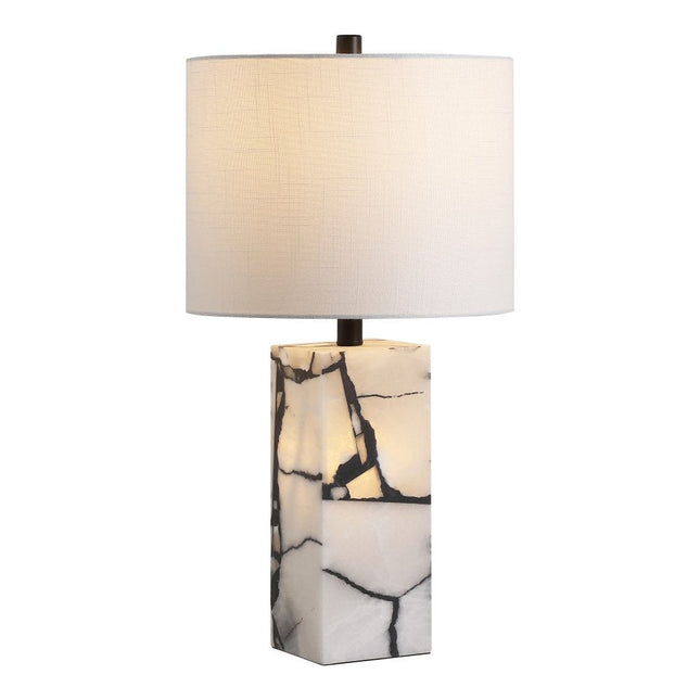 24" Black And White Table Lamp With Drum Shade HomeRoots