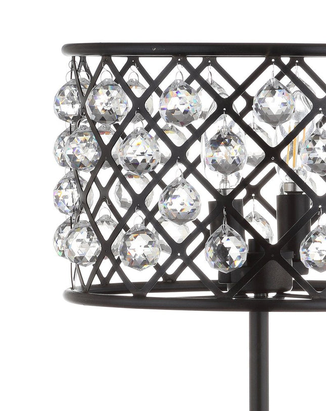 23" Antiqued Bronze Geometric Table Lamp With Drum Shade HomeRoots