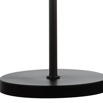23" Antiqued Bronze Geometric Table Lamp With Drum Shade