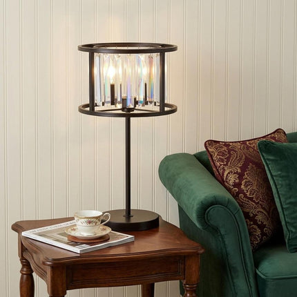 22" Antiqued Bronze Novelty Table Lamp LED With Globe Shade HomeRoots