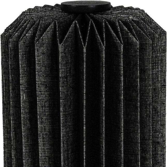 9" Black Geometric Bedside Lamp With Cylinder Shade HomeRoots