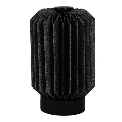 9" Black Geometric Bedside Lamp With Cylinder Shade HomeRoots