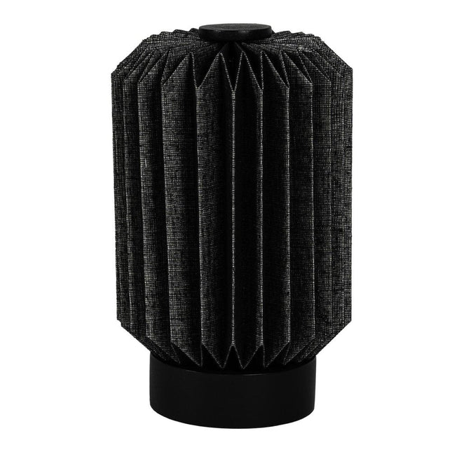 9" Black Geometric Bedside Lamp With Cylinder Shade HomeRoots