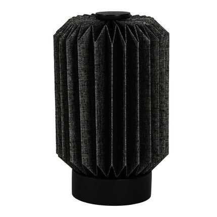 9" Black Geometric Bedside Lamp With Cylinder Shade HomeRoots