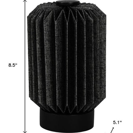 9" Black Geometric Bedside Lamp With Cylinder Shade HomeRoots
