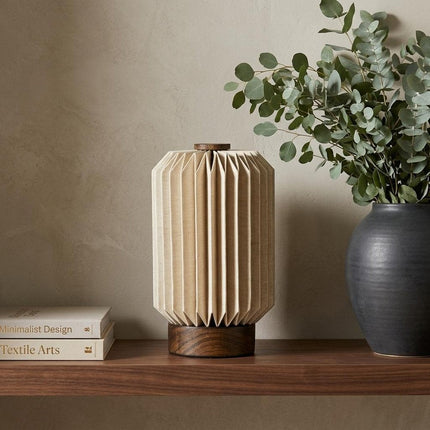 9" Natural Geometric Table Lamp LED With Cylinder Shade HomeRoots