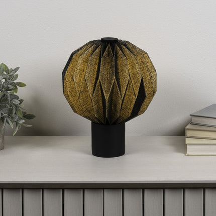 11" Black Geometric Table Lamp LED With Globe Shade HomeRoots