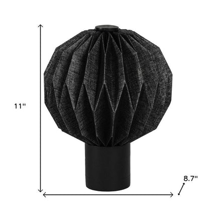 11" Black Geometric Table Lamp LED With Globe Shade HomeRoots