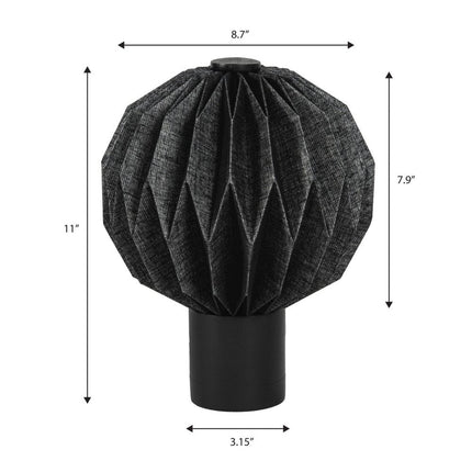 11" Black Geometric Table Lamp LED With Globe Shade HomeRoots