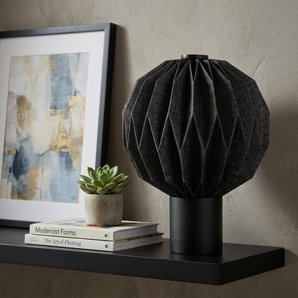 11" Black Geometric Table Lamp LED With Globe Shade HomeRoots