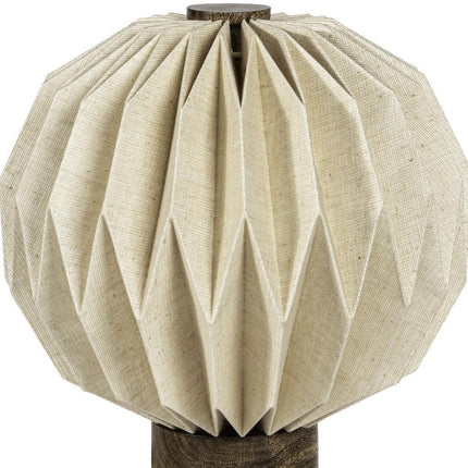 11" Natural Geometric Bedside Lamp With Globe Shade HomeRoots