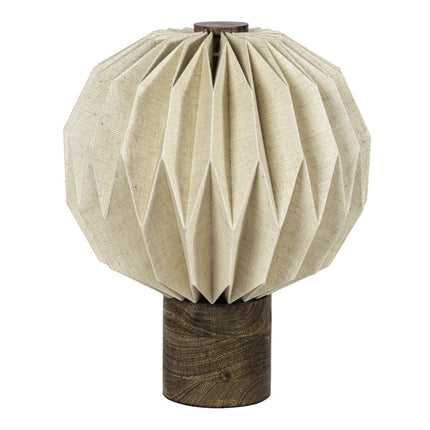 11" Natural Geometric Bedside Lamp With Globe Shade HomeRoots