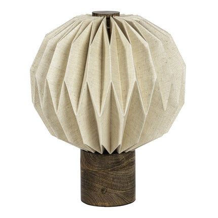 11" Natural Geometric Bedside Lamp With Globe Shade HomeRoots