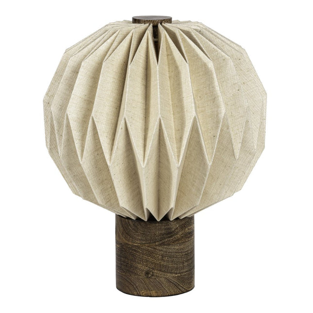11" Natural Geometric Bedside Lamp With Globe Shade HomeRoots