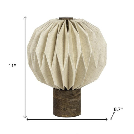 11" Natural Geometric Bedside Lamp With Globe Shade HomeRoots