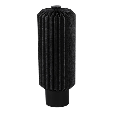 16" Black Geometric Table Lamp With Cylinder Shade