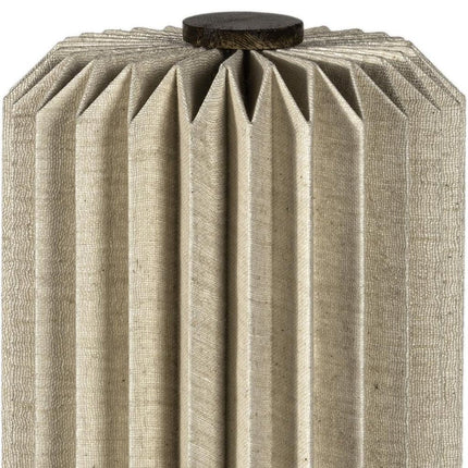 16" Natural Geometric Bedside Lamp With Cylinder Shade HomeRoots
