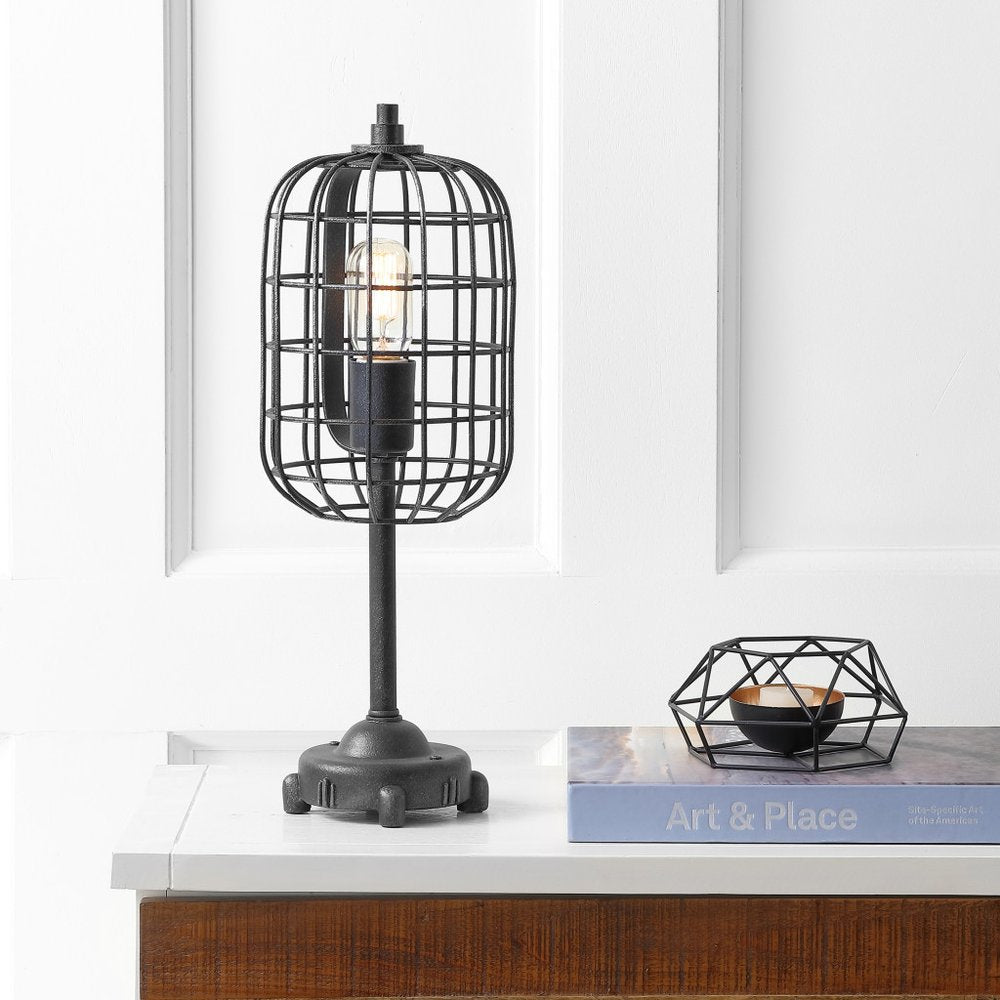 20" Black Novelty Table Lamp LED With Drum Shade