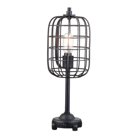 20" Black Geometric Novelty Table Lamp With Drum Shade HomeRoots