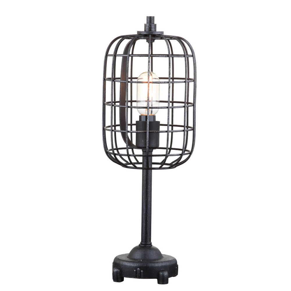 20" Black Novelty Table Lamp LED With Drum Shade