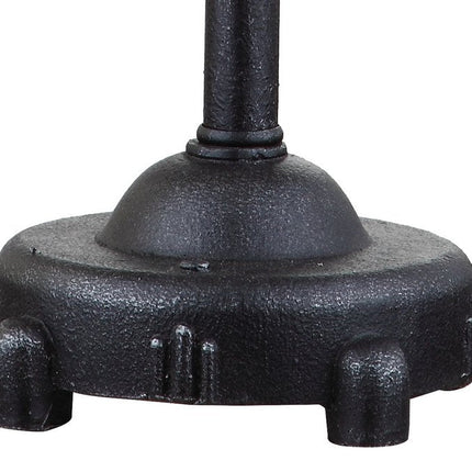 20" Black Geometric Novelty Table Lamp With Drum Shade HomeRoots