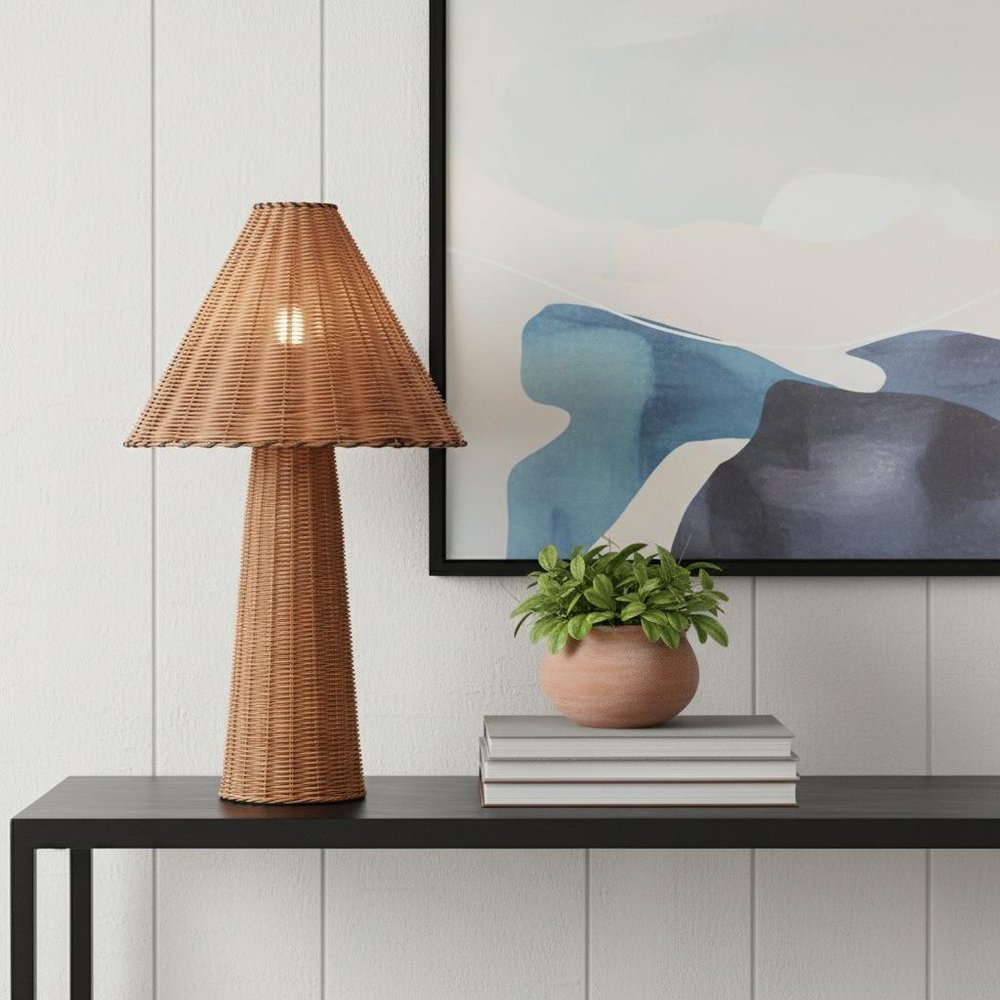 27" Clear Table Lamp LED With Empire Shade