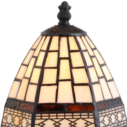 12" Brown Mosaic Tile Novelty Tiffany Lamp With Empire Shade HomeRoots
