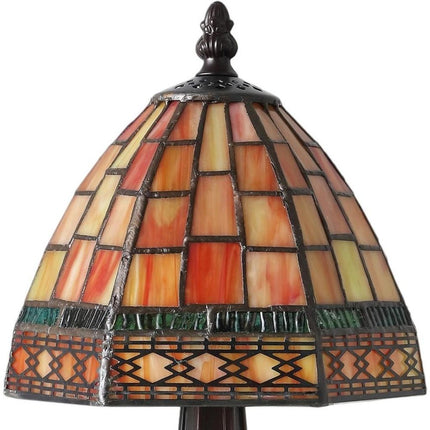 12" Brown Novelty Tiffany Lamp With Bell Shade HomeRoots