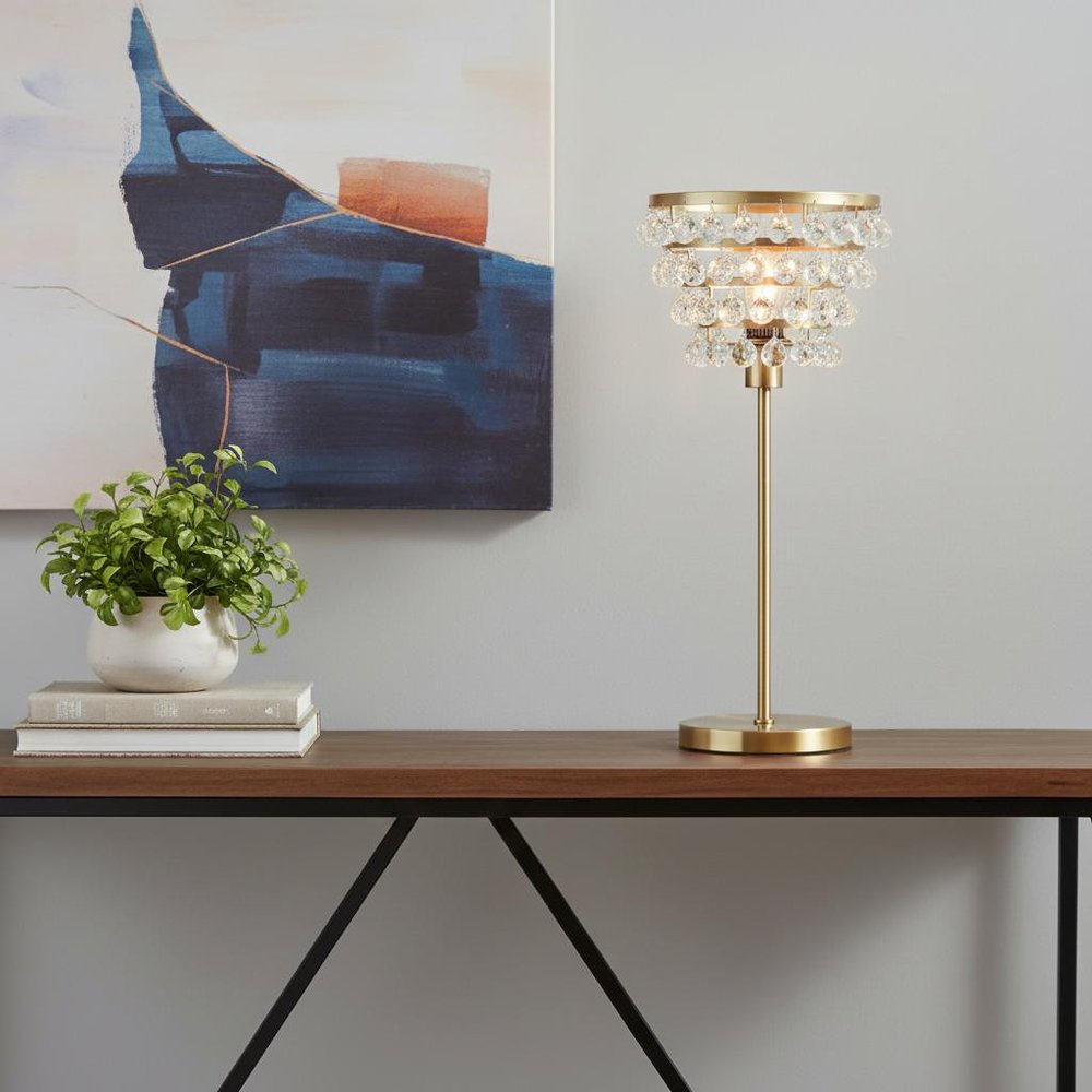 25" Gold Novelty Table Lamp LED