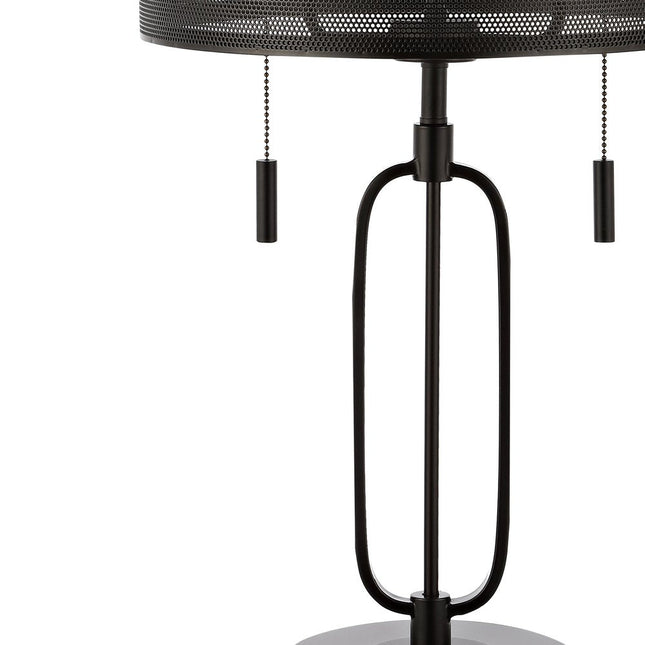 27" Antiqued Bronze Novelty Table Lamp With Drum Shade HomeRoots