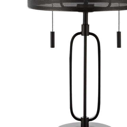 27" Antiqued Bronze Novelty Table Lamp With Drum Shade HomeRoots