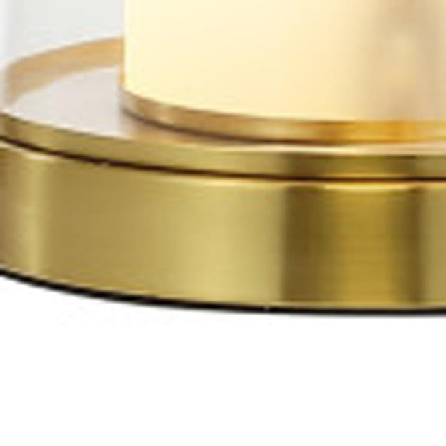 Set of Two 26" Gold Lighthouse Table Lamps With Drum Shades HomeRoots