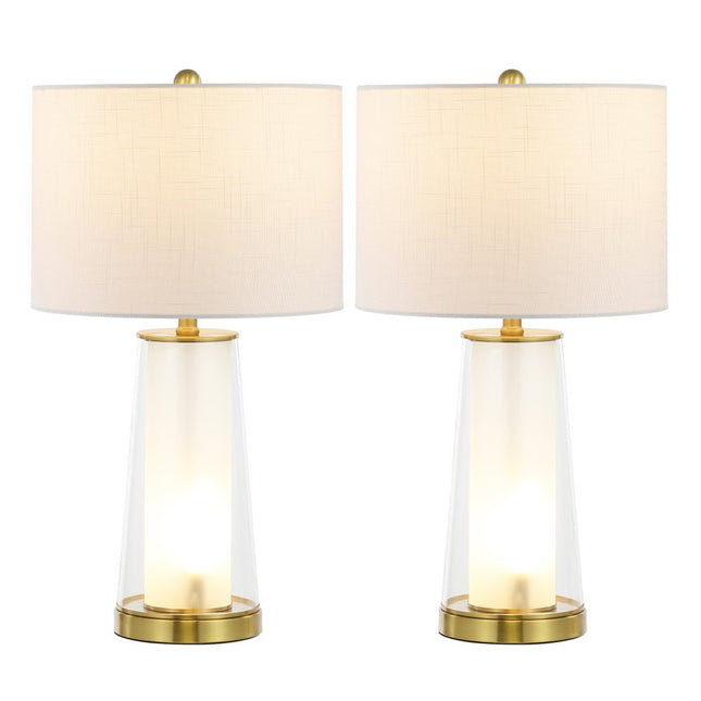 Set of Two 26" Gold Lighthouse Table Lamps With Drum Shades HomeRoots