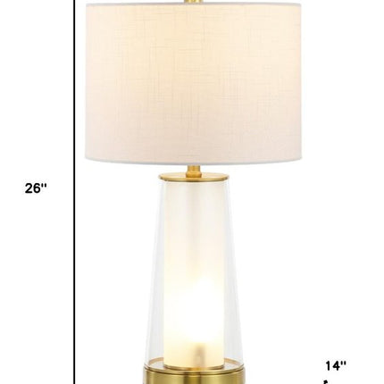 Set of Two 26" Gold Lighthouse Table Lamps With Drum Shades HomeRoots