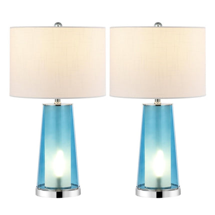 Set of Two 26" Silver Lighthouse Table Lamps With Drum Shades HomeRoots