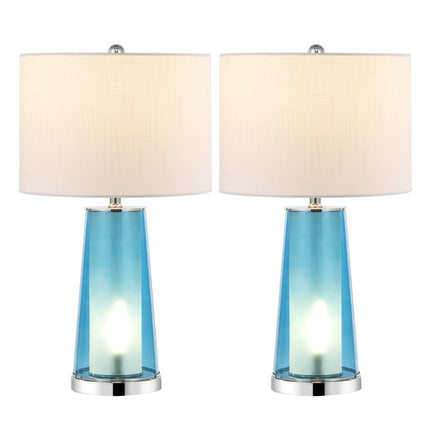 Set of Two 26" Silver Lighthouse Table Lamps With Drum Shades HomeRoots